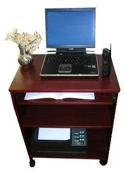 S2326 24" Compact Small Computer Desk with keyboard tray, sliding printer shelf & mouse tray. Small spaces, Home-Office.