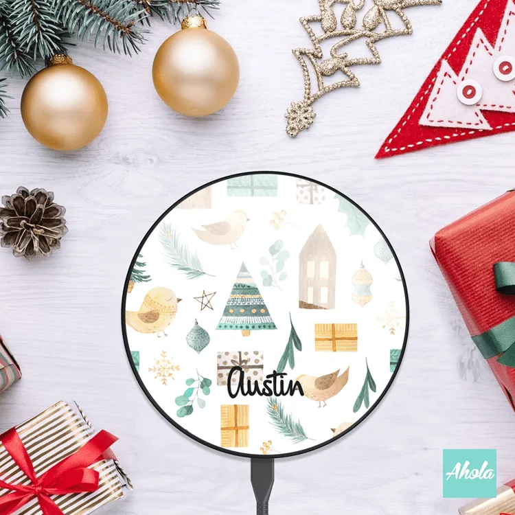 【Scandinavian Christmas】15W Ultra thin FastWireless Charger Pad 聖誕名字無線差電板