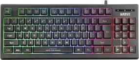 Scorpion K607 Gaming Keyboard, USB 2.0, Mutimedia, Anti-ghosting, Eronomic Compact Design, 3 Colour LED backlit, Black