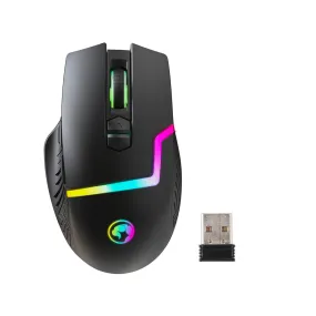 Scorpion M791W Wireless and Wired Dual Mode Gaming Mouse, Rechargeable, RGB with 7 Lighting Modes, 6 adjustable levels up to 10000 dpi, Gaming Grade Optical Sensor with 8 Buttons, Black - Marvo