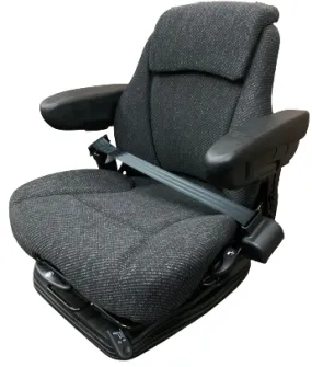 Sears 5545 Series Air Suspension Equipment Seat w/Belt, OPS & 12V Compressor - Asphalt Cloth