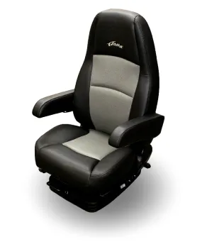 Sears Atlas II DLX Truck Seat – Black & Gray Ultra-leather With Dual Arms PN 2D311P6BBNSN