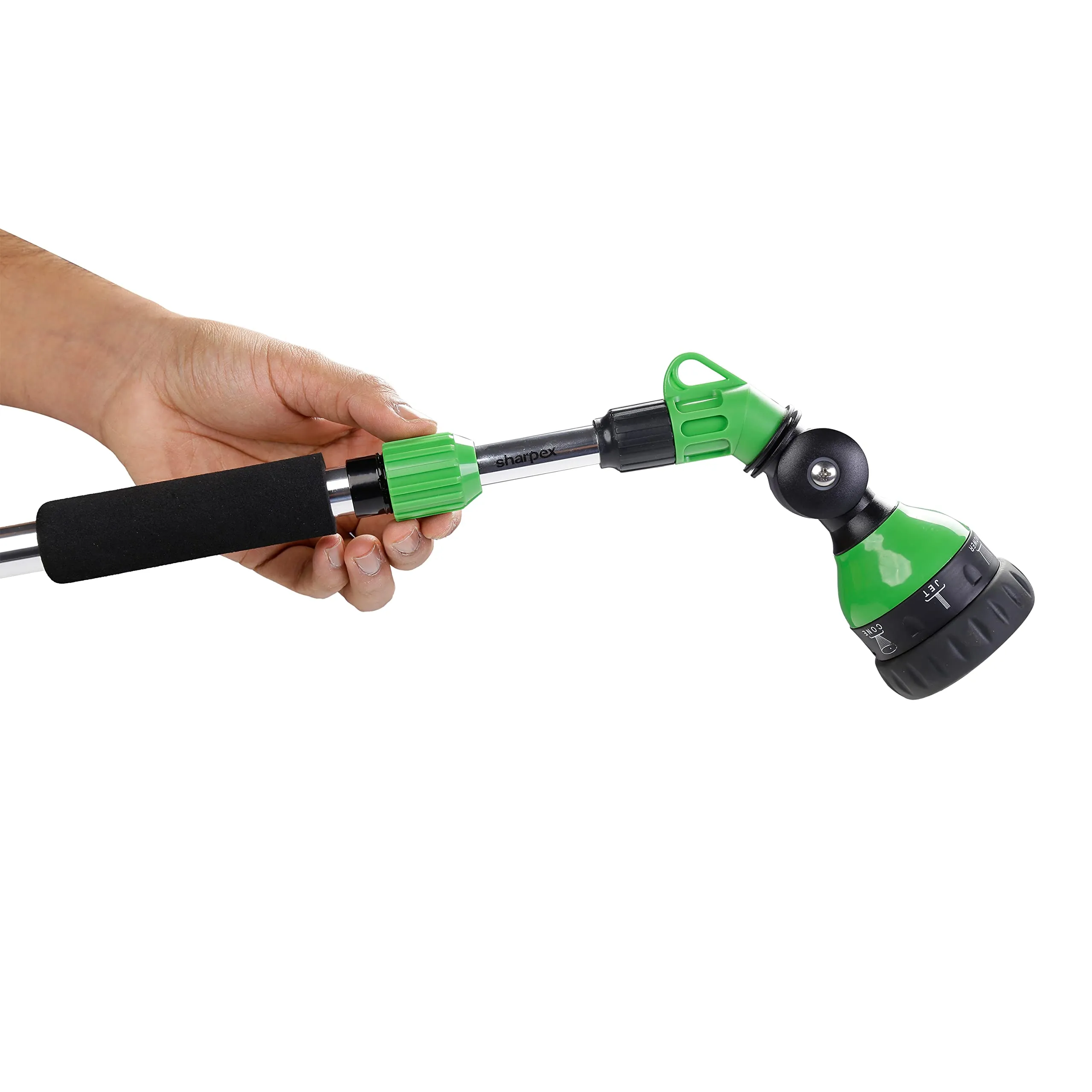 Sharpex 120 cm Long Telescopic Watering Wands for Gardening | 180° Adjustable Ratcheting Head | Heavy Duty 6 Adjustable Watering Patterns Nozzle Spray for Watering Plants, Lawns, Gardens, Washing Car