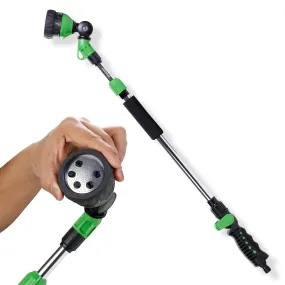 Sharpex 120 cm Long Telescopic Watering Wands for Gardening | 180° Adjustable Ratcheting Head | Heavy Duty 6 Adjustable Watering Patterns Nozzle Spray for Watering Plants, Lawns, Gardens, Washing Car