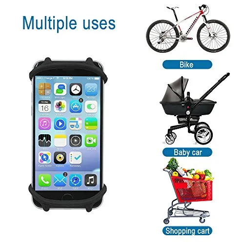 Silicone Phone Holder For Bikes / Motorbikes / Pushchairs - iPhone / Samsung