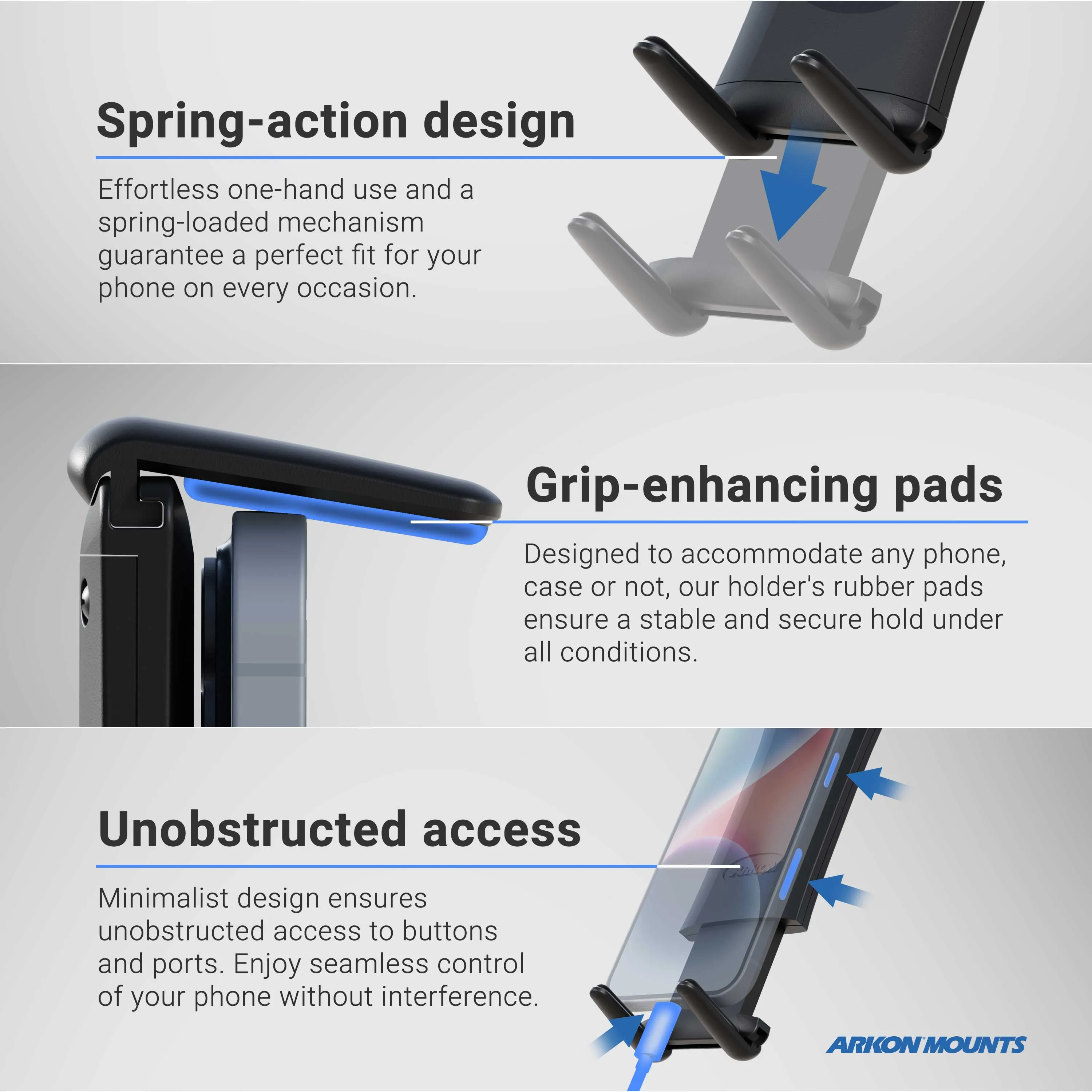 Slim-Grip® Ultra Phone or Midsize Tablet Seat Rail Mount