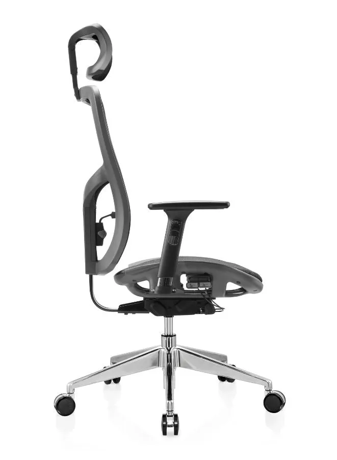 Soft and Comfortable Ergonomic Office Chair with Headrest, Back Support and Nylon Base Legs for Office and Home