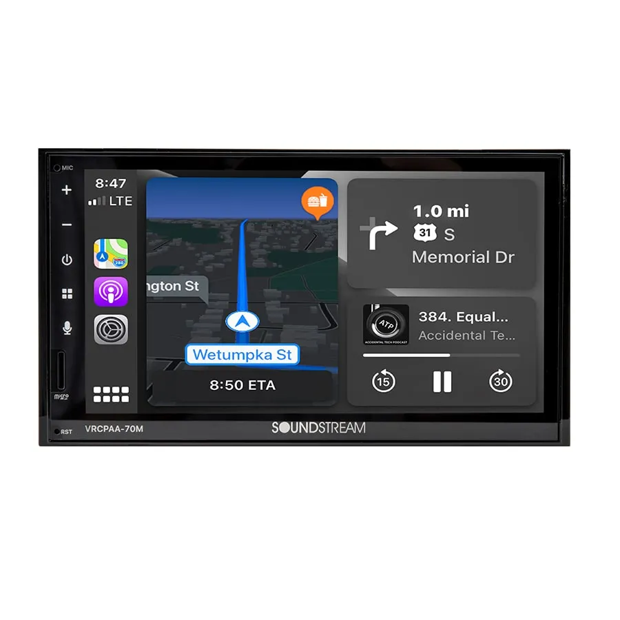 Soundstream VRCPAA-70M 7"  Mechless Media Player with Apple CarPlay and Android Auto