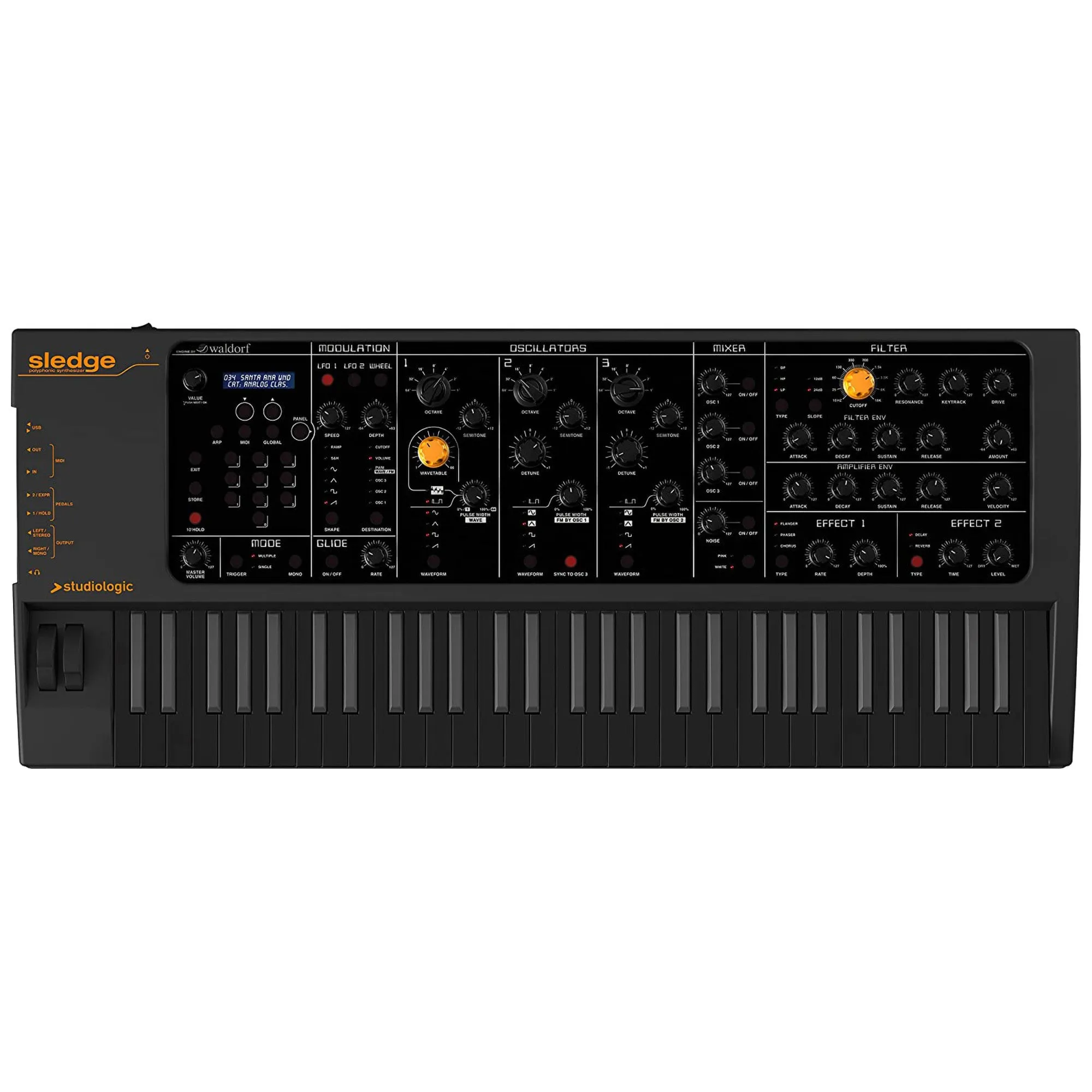 Studiologic Sledge 2.0 61-Key Black Virtual Analog Synthesizer