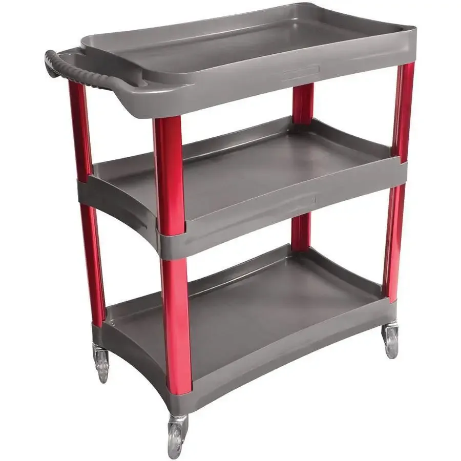 Sunex 3 Shelf Plastic Cart w/Anodized Aluminum Legs