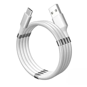 Tangle Free Self Winding  Magnetic Data Charging Cable - Type C (1m)