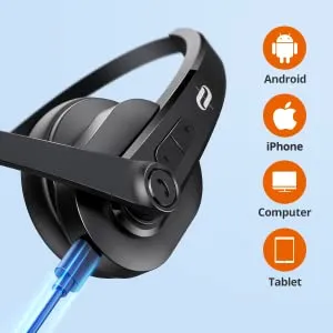 TaoTronics 34h Playtime Lightweight Bluetooth Wireless Mono Headset with AI Noise Reduction Technology TT-BH041