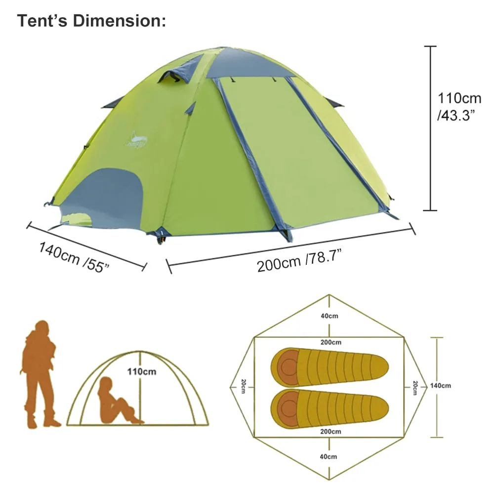 Tents with Carry Bag 2-3 Person Double Layer Backpack