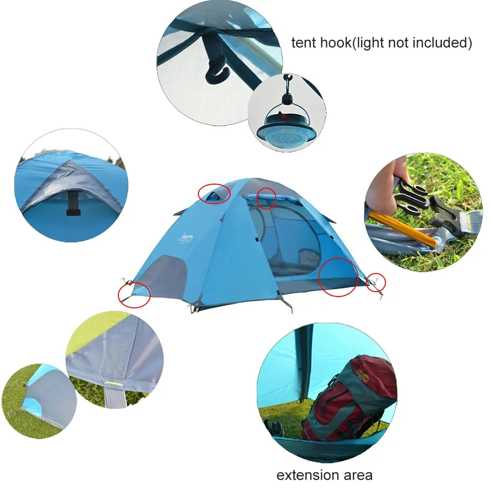 Tents with Carry Bag 2-3 Person Double Layer Backpack