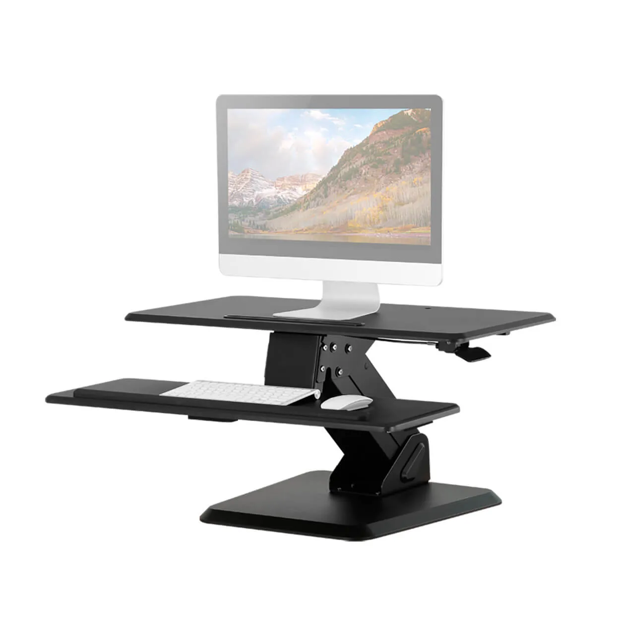 TESSA-Elite Table-Top Height-Adjustable Workstation Desk - BLACK - CLEARANCE