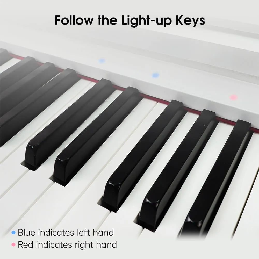 The ONE TOP1X Smart Piano, Graded Hammer Action Weighted Piano,Light up Home Piano for Pros