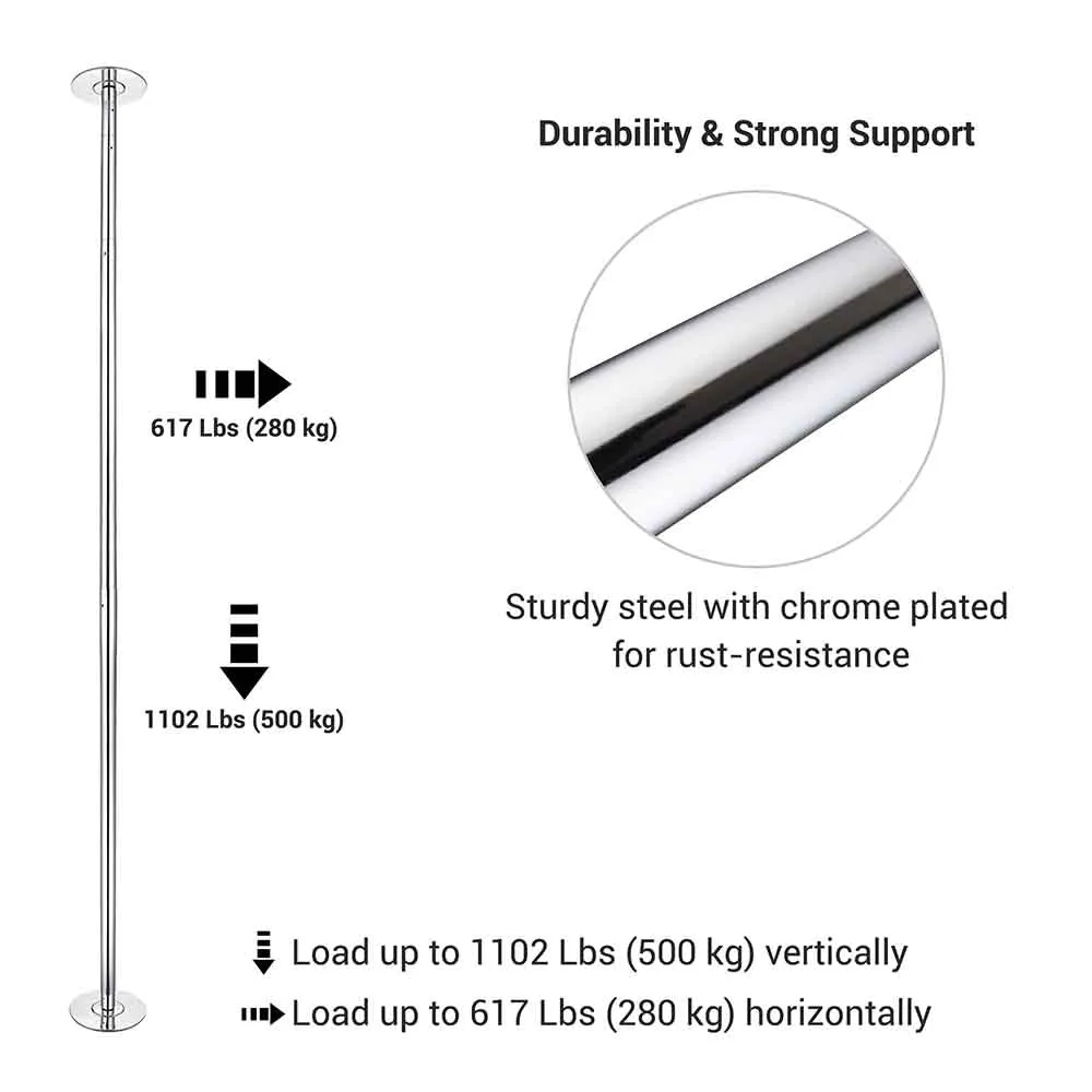 TheLAShop 10.8 ft Pole Spinning Dance Pole for Home Removable 45mm