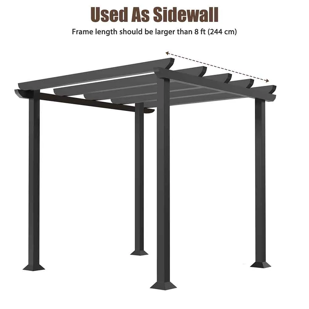 TheLAShop 10x8 ft Pergola Shade Cover with Weighted Rod Grommets