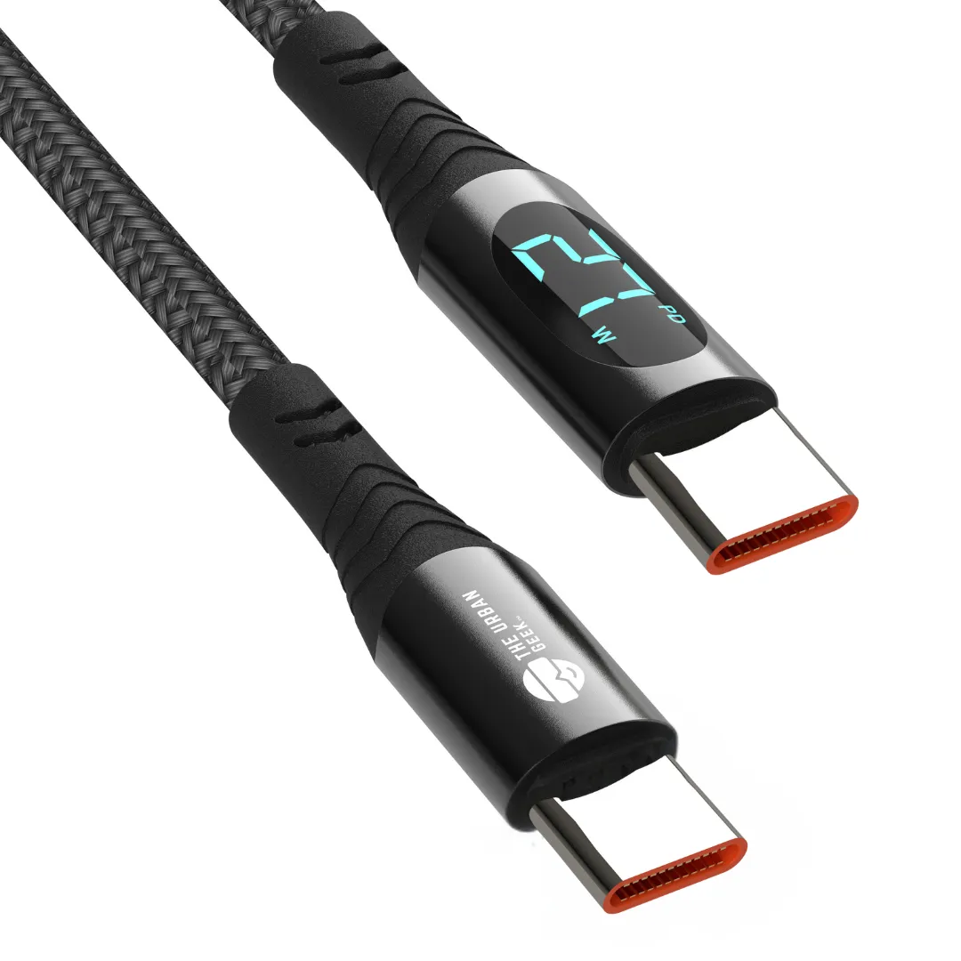 TheUrbanGeek USB C Fast Charging & Data Cable with Power Display (100W)