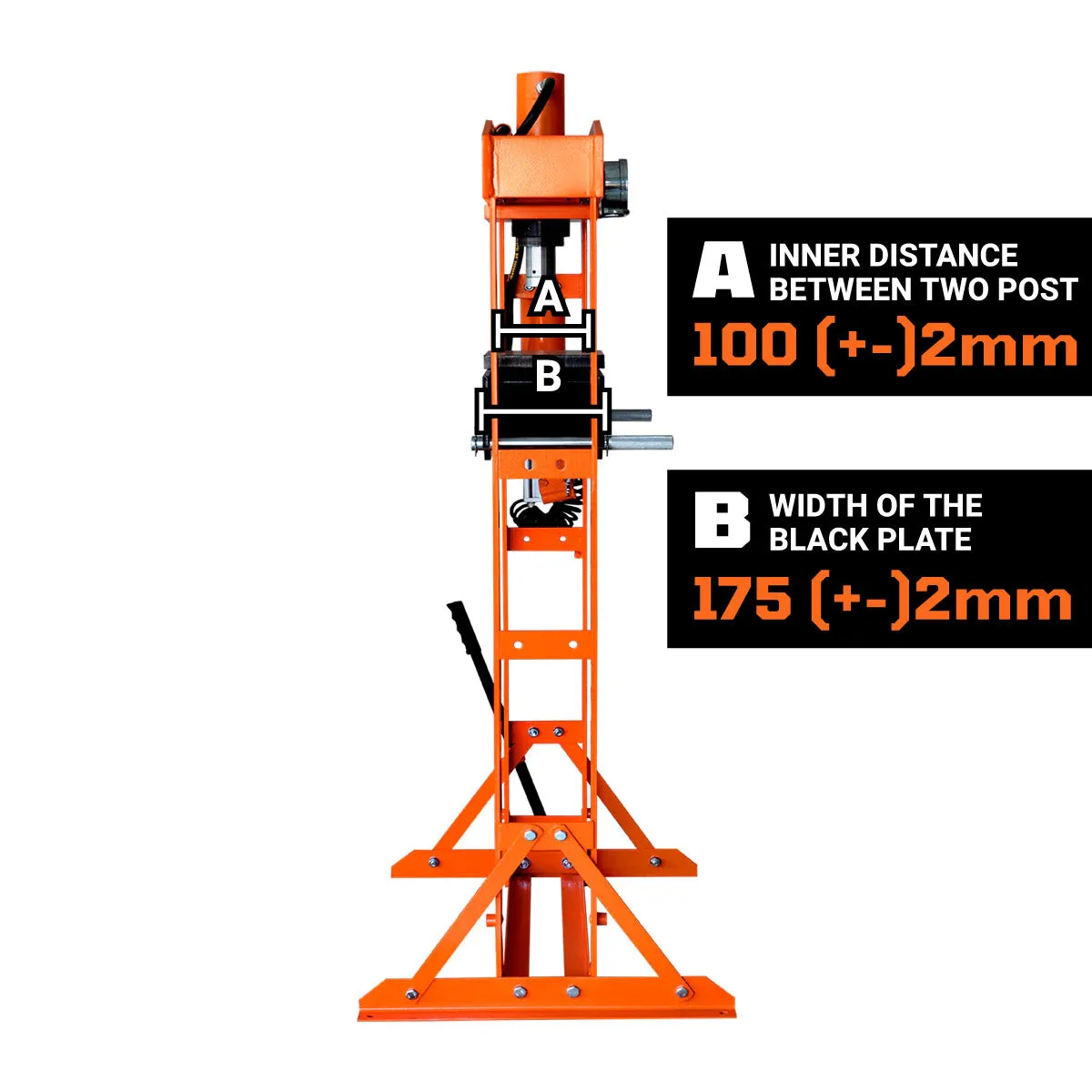 TMG Industrial 20 Ton Capacity Hydraulic Shop Press, Pneumatic & Manual Operation, 10 Bed Height Positions, TMG-ASP22