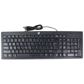 V7 Wired USB Full Size Keyboard for Windows PC & More - Black (KC0A1)