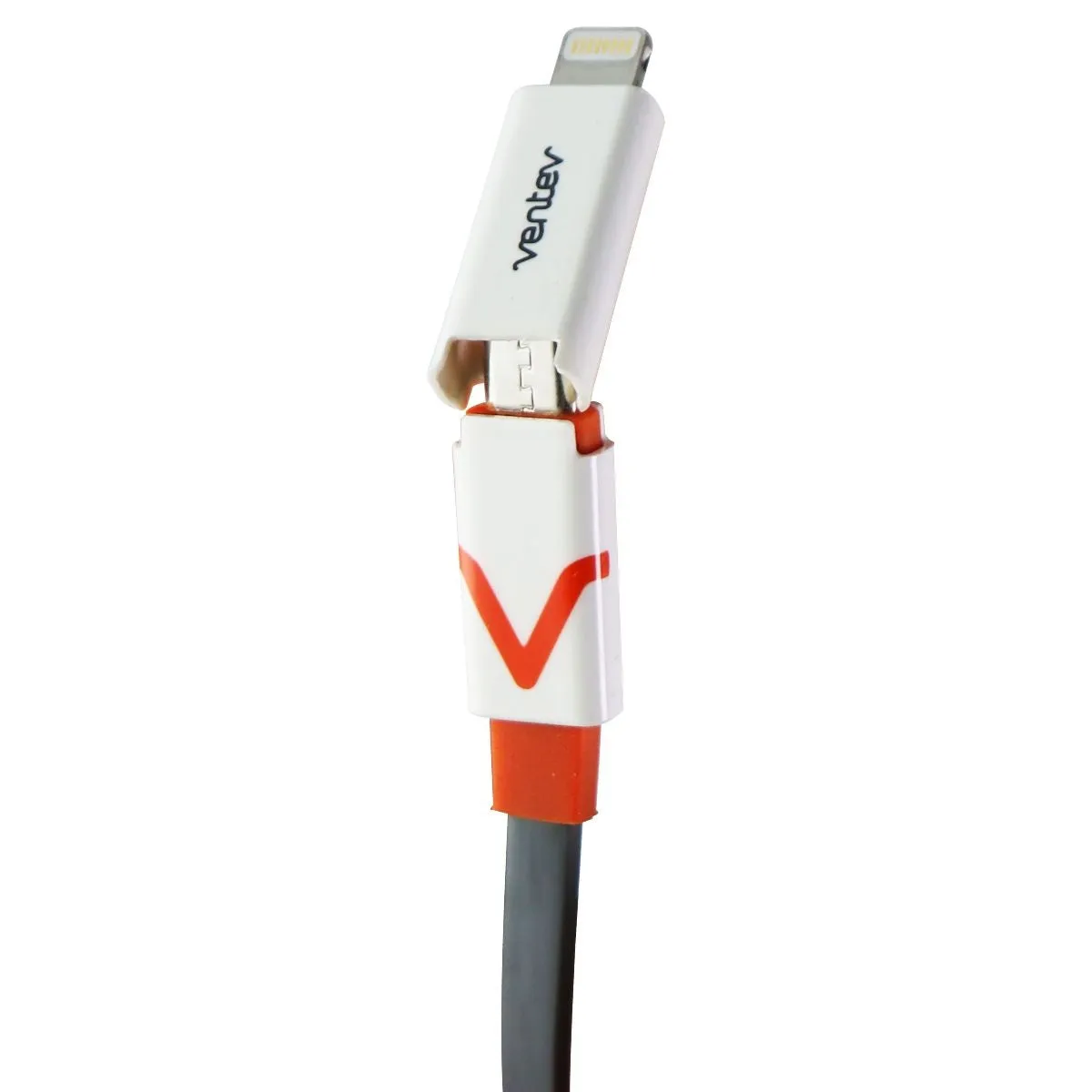 Ventev (3-Ft) Micro-USB and Lightning 8-Pin Switch Tip USB Cable - Gray/Orange