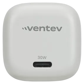 Ventev 30W ULTRAFAST USB C Universal GaN Mini Wall Charger White by Ventev