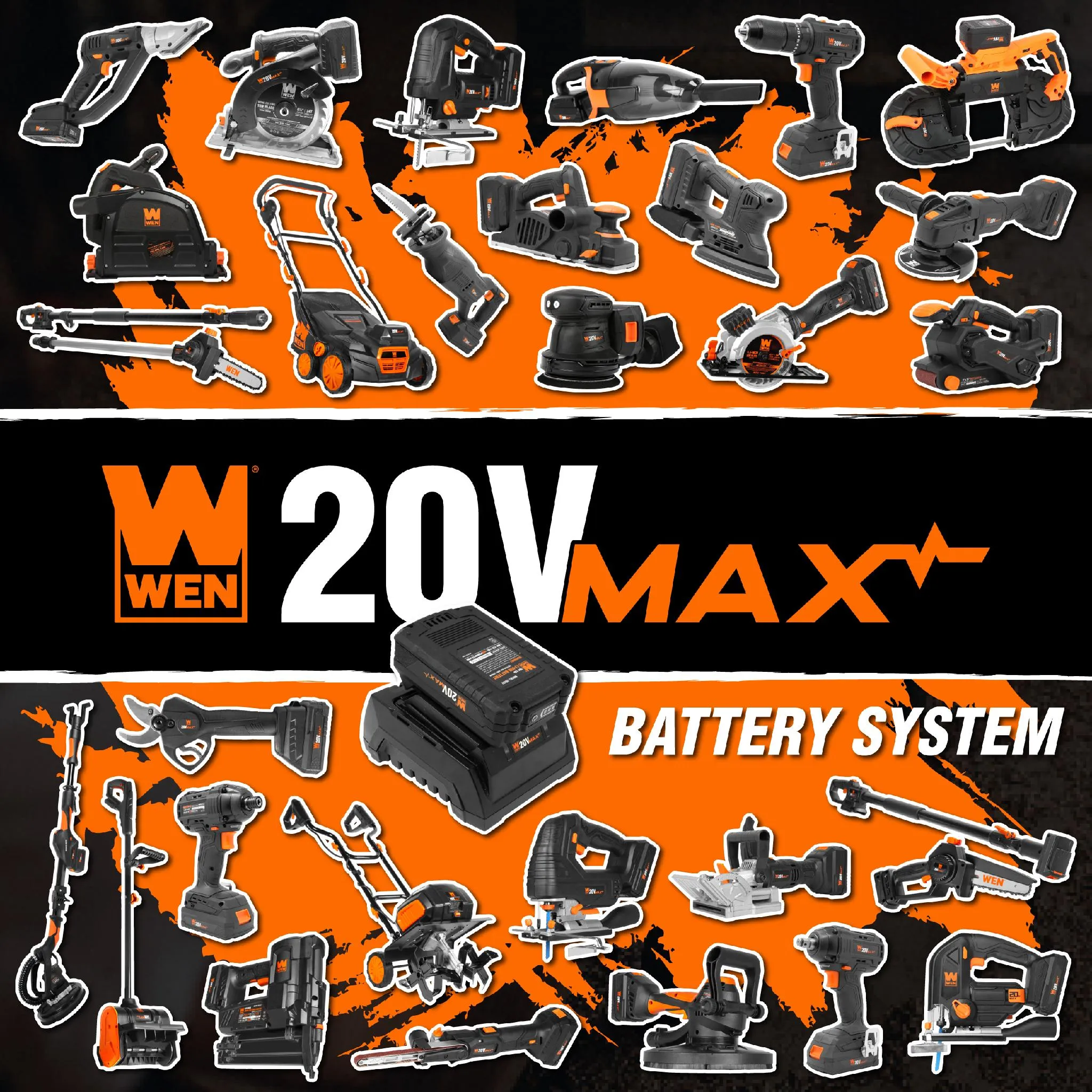 WEN 20752BT 2-In-1 20V Max Cordless Brushless Pole Saw and Mini Chainsaw (Tool Only – Battery and Charger Not Included)