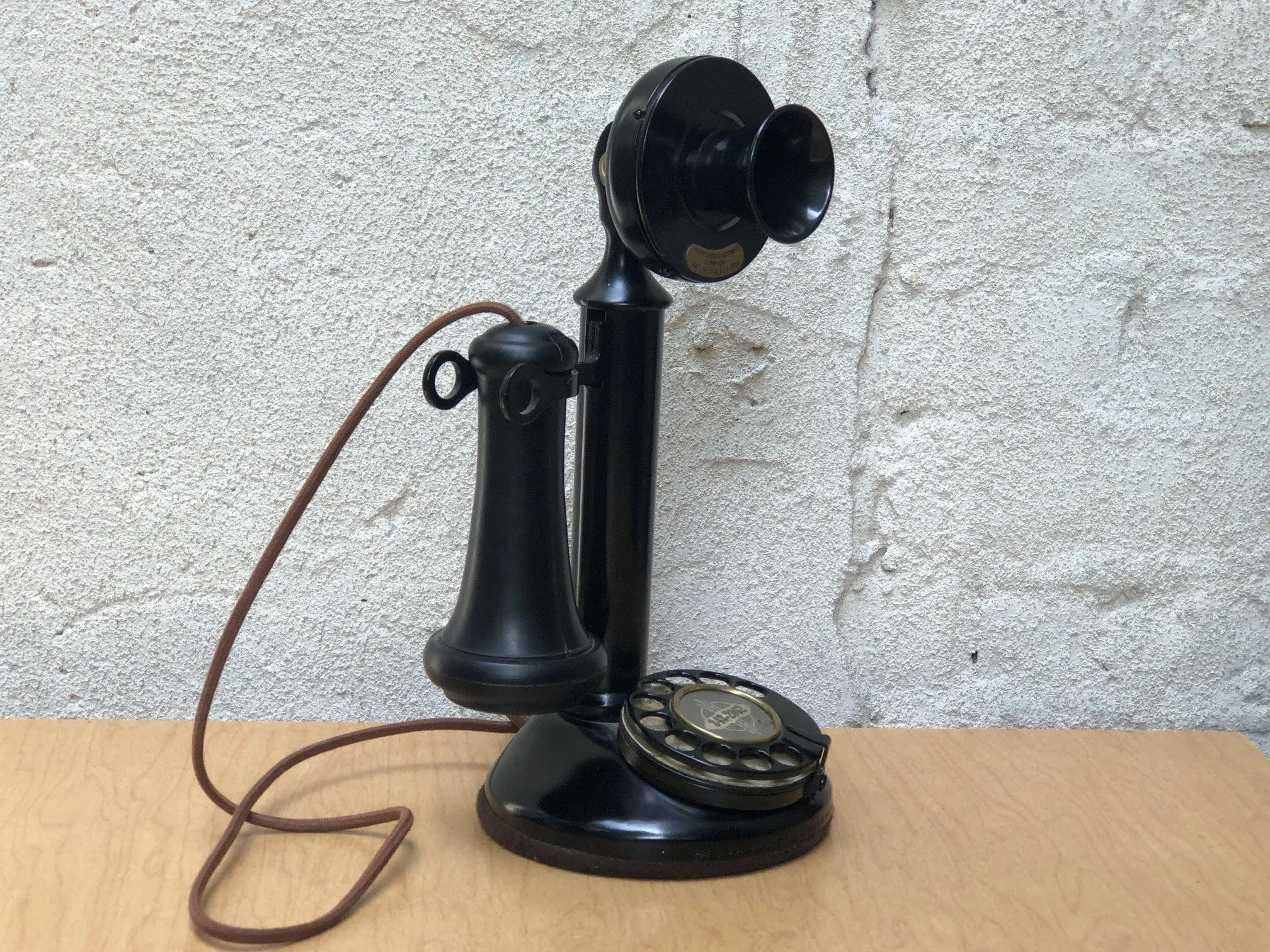 Western Electric Black Candlestick Telephone circa 1913, Professionally Refurbished