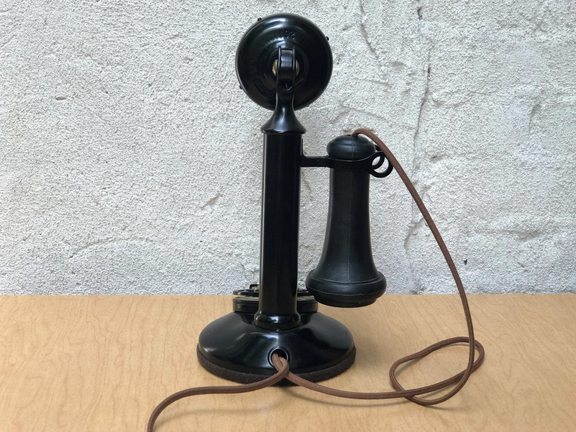 Western Electric Black Candlestick Telephone circa 1913, Professionally Refurbished