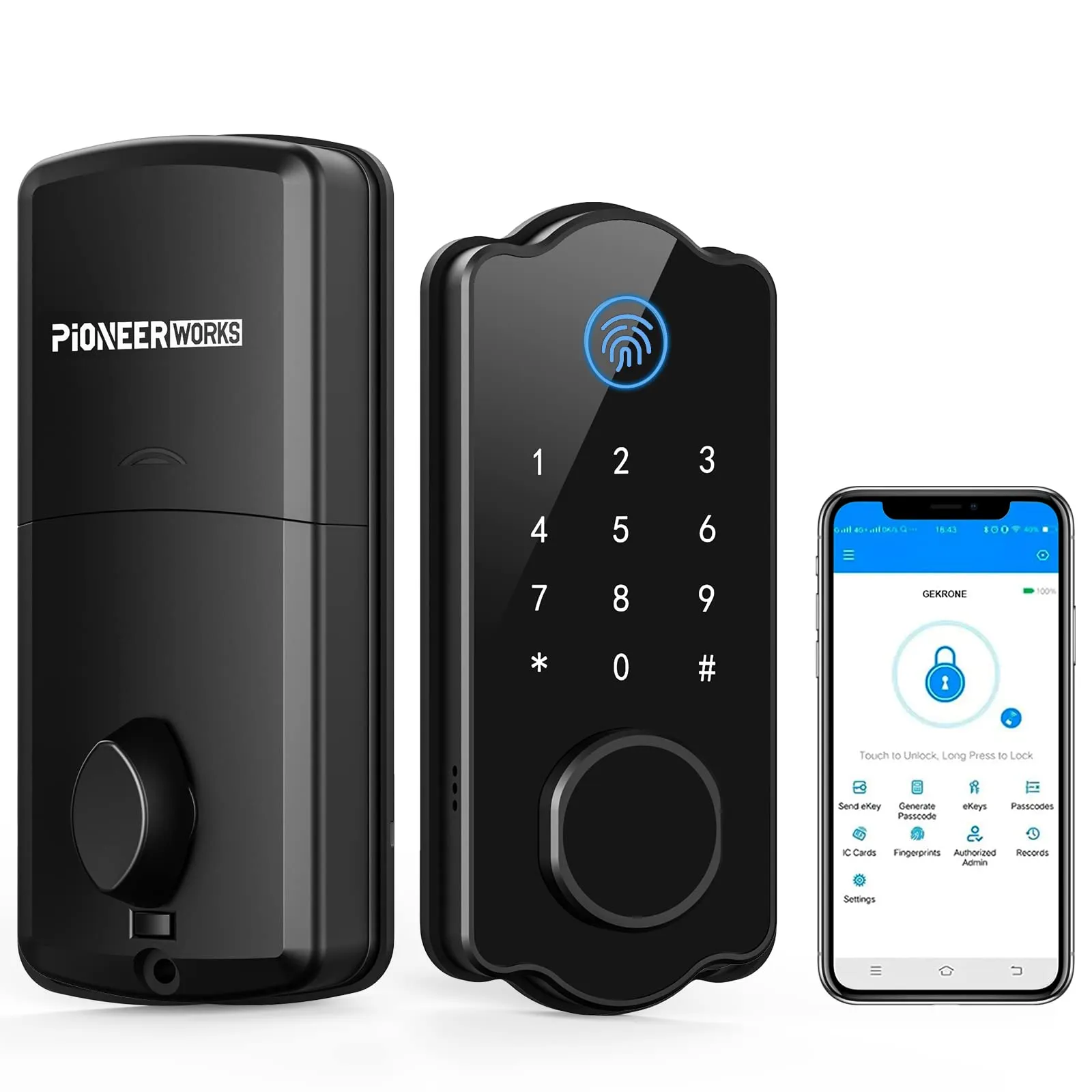 WHIZMAX Keyless Entry Door Lock 5 in 1 Smart Lock Fingerprint Deadbolt