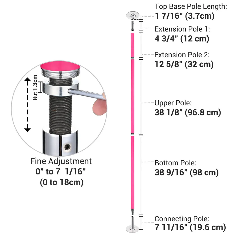 Yescom 9.25ft Silicone Portable Spinning Pole D45mm