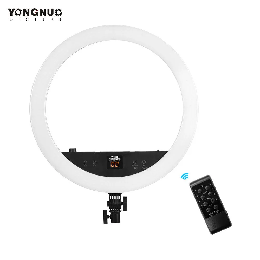 Yongnuo LED Ring Light YN808 5500K Day Light 800pcs Lamp Beads LED Video Light for Camcorder with Touch Button Function