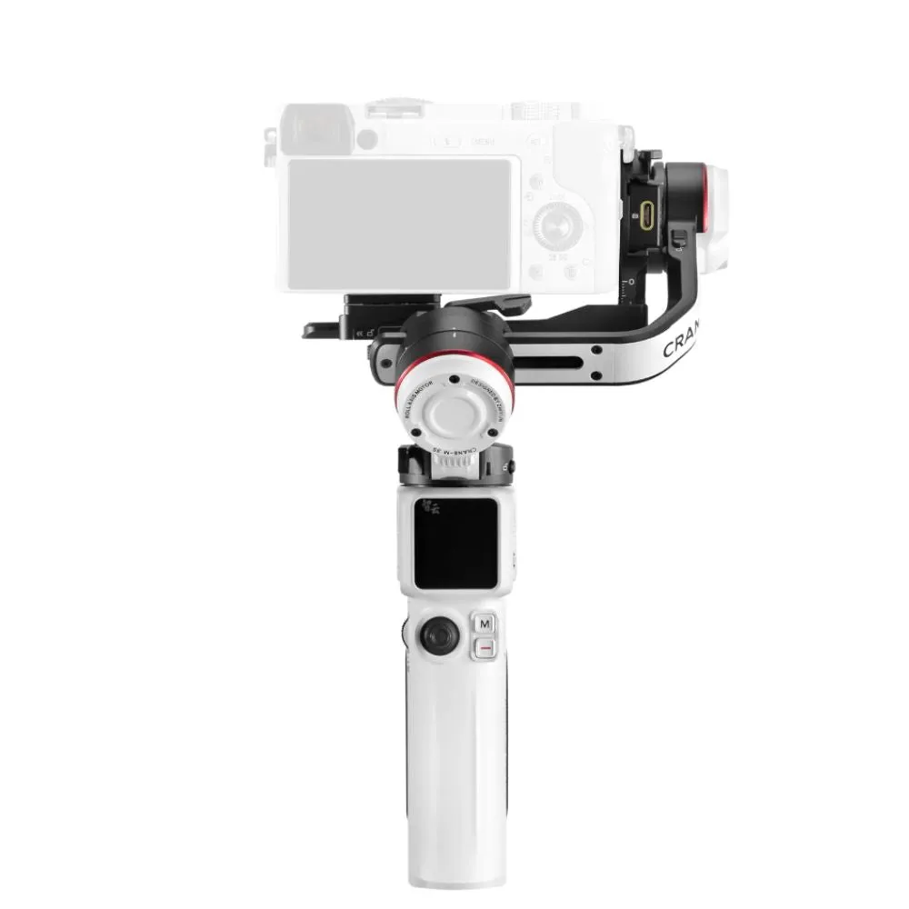 Zhiyun Crane M3S Camera 3-Axis Handheld Gimbal Stabilizer for Mirrorless and Compact Cameras with Built-in LED Fill Light, 7.5 hrs Battery Life, Bluetooth Shutter Control, USB-C PD Fast Charging, Quick Release Plate, 1.22" Screen Display