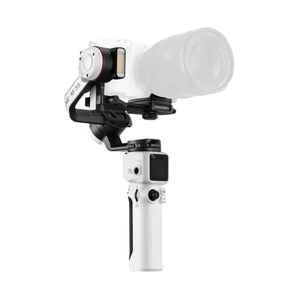 Zhiyun Crane M3S Camera 3-Axis Handheld Gimbal Stabilizer for Mirrorless and Compact Cameras with Built-in LED Fill Light, 7.5 hrs Battery Life, Bluetooth Shutter Control, USB-C PD Fast Charging, Quick Release Plate, 1.22" Screen Display